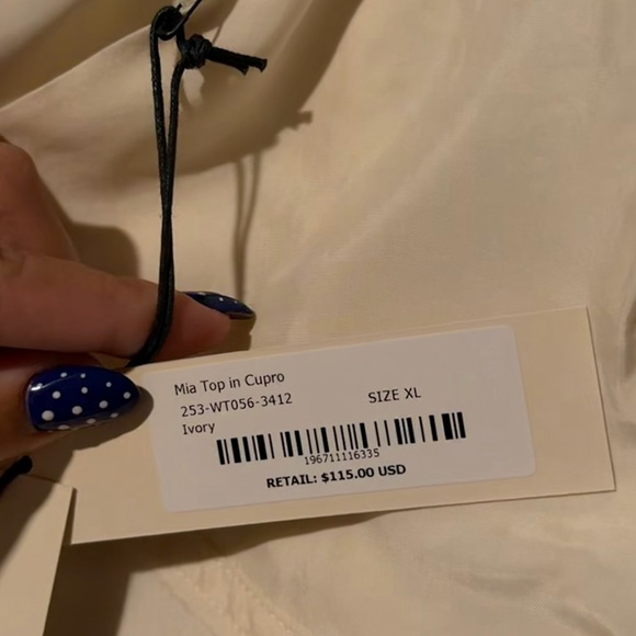 NEW Alex Mill Mia Top In Cupro Ivory Size XL - Picture 6 of 6